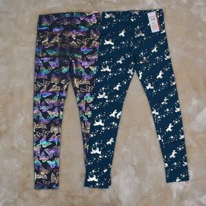 Girls Leggings Size 7/8 Butterfly Horse Unicorn Print